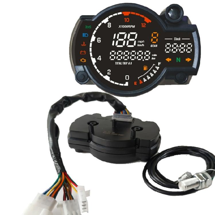 Weatherproof 12V Motorcycle Dashboard Speedometer Digital Odometer Fuel Gauge Monitoring System Weatherproof ABS Design