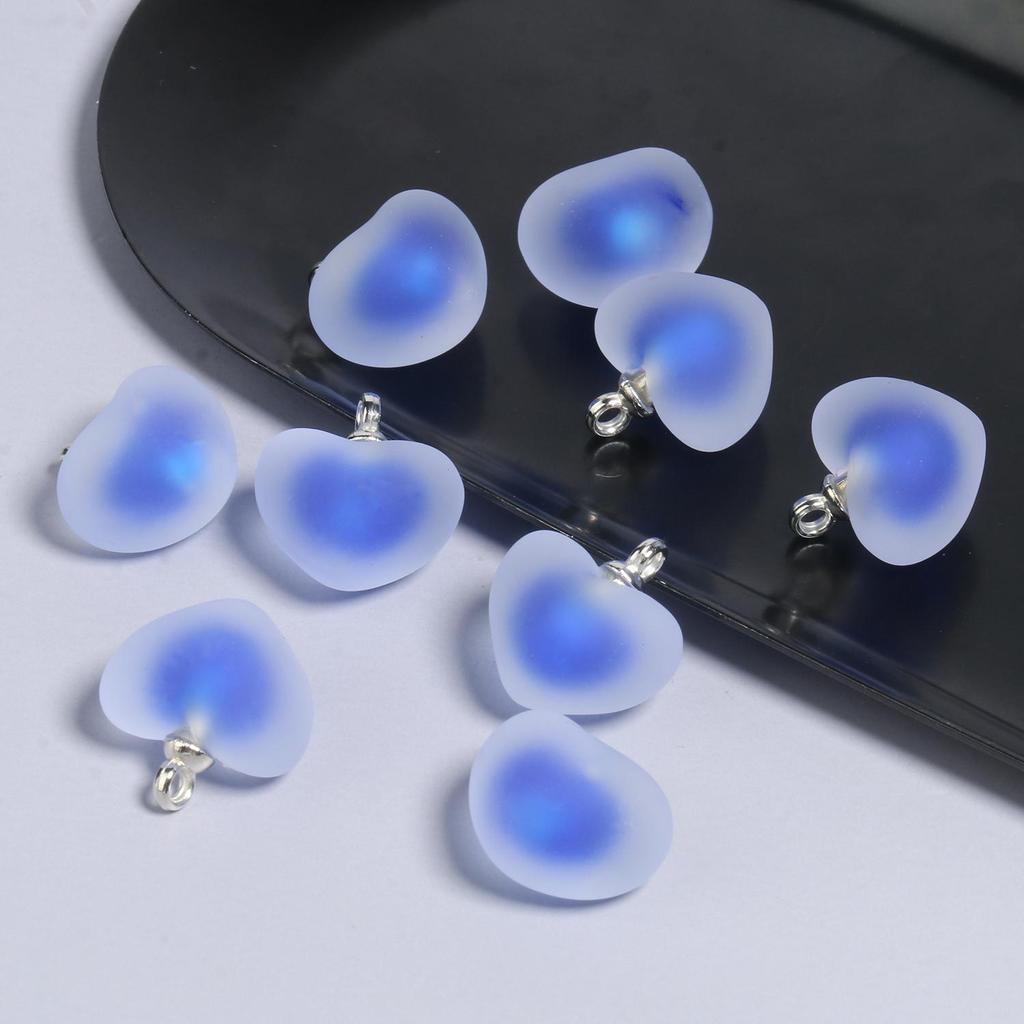 10 sztuk Matowe Akrylowe Serce Luźne Kamienne Koraliki Do Tworzenia Biżuterii Diy Ręcznie Wisiorek(rozmiar:19x18mm)