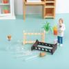 BESTonZON 2 Sets Scale Equipment Glass Household Doll House Set Dollhouse Miniature Test Tubes Wood Decorations Tiny House Test Tubes Mini House