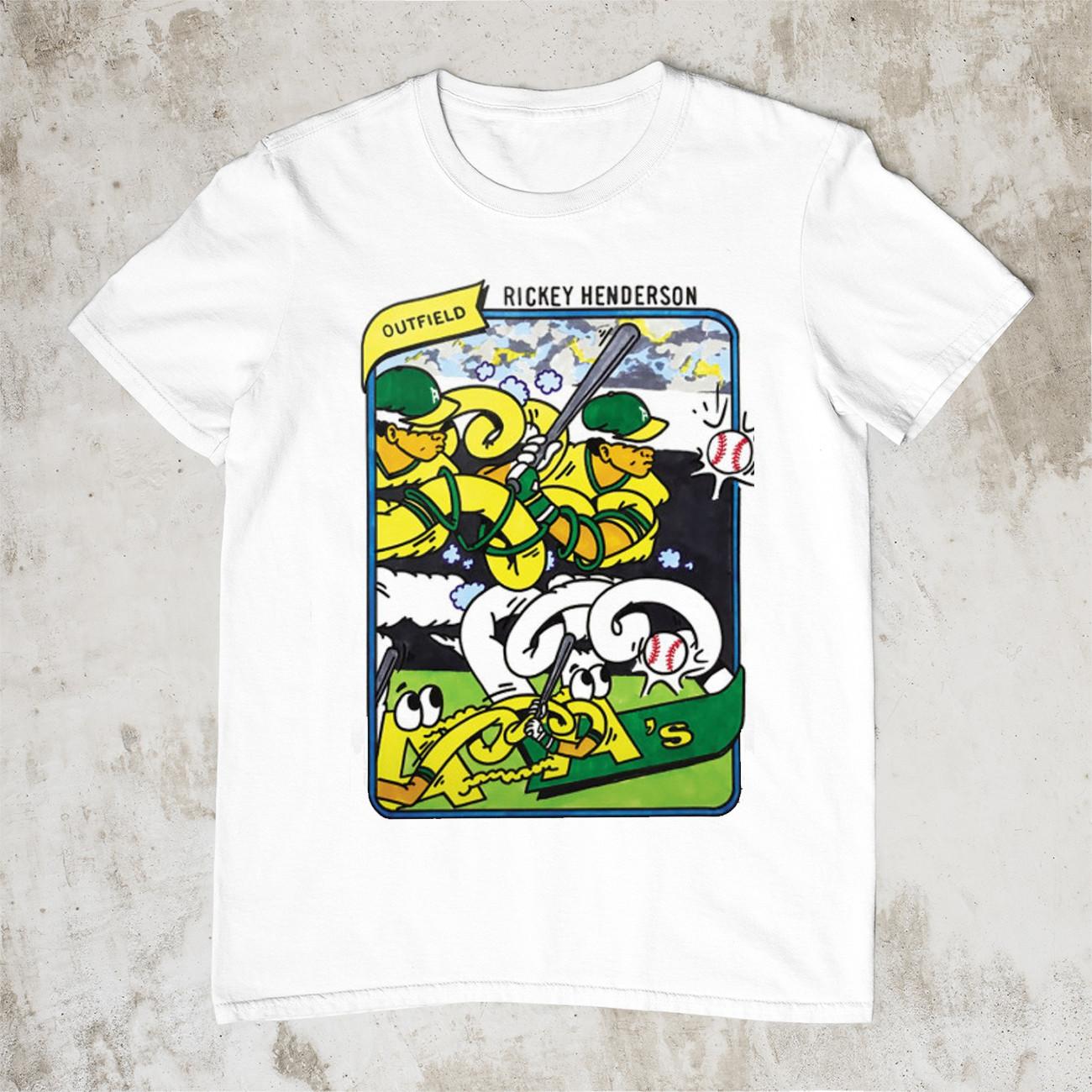 Rickey Henderson caricature T-Shirt Mens Womens Tees Top white Unisex All sizes JJ5019 S