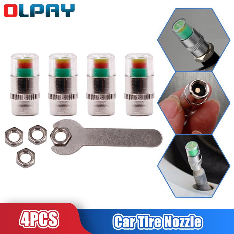 

4 шт., крышка для контроля насадки для автомобильных шин, манометр, индикатор, крышка клапана, датчик давления в шинах, внешний клапан