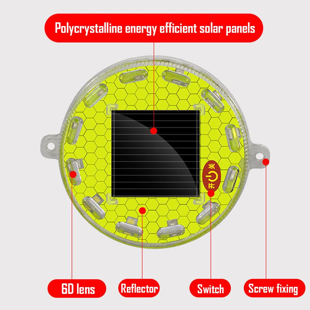 Solar Power Mortorcycle 12LED Warning Light Night Ride Tail Light Anti-rear Strobe RGB Light with Reflective Sticker