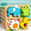 Cognitive 3D Animal Puzzles Toys 4-in-1 Shape Matching Game  Thinking Training