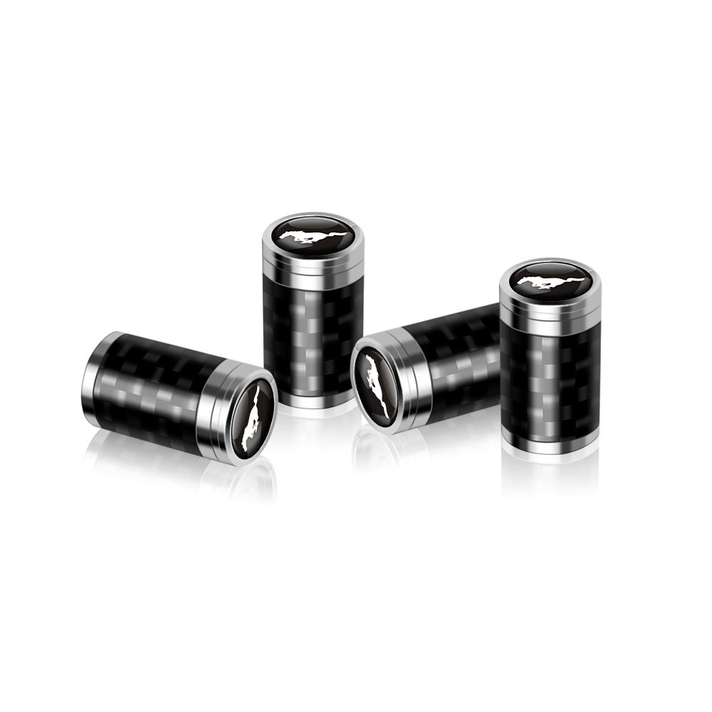4Pcs Car Tire Carbon Fiber Wheel Valve Stem Caps Badge For Ford Mondeo Fiesta Focus Mk7 Ranger Transit Kuga Mustang accessories djzh66