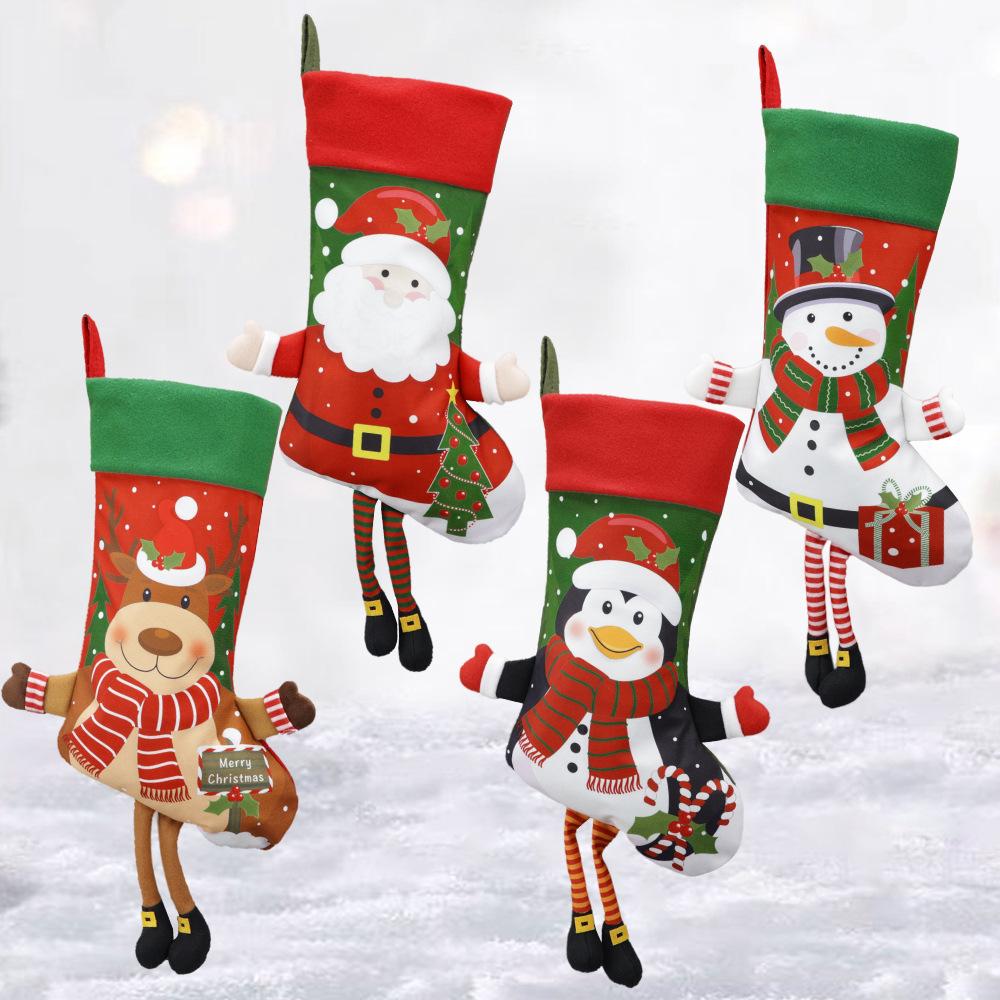 Christmas Decorations, Large Santa Elk Snowman Penguin Gift Bag, Christmas Pendant Supplies