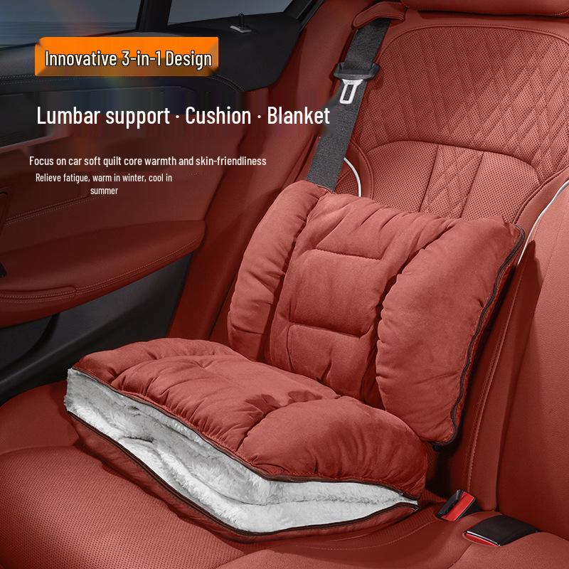Winter Headrest & Lumbar Support Pillow for AITO M7/M9/M5 - Plush Lambswool Two-in-One Blanket