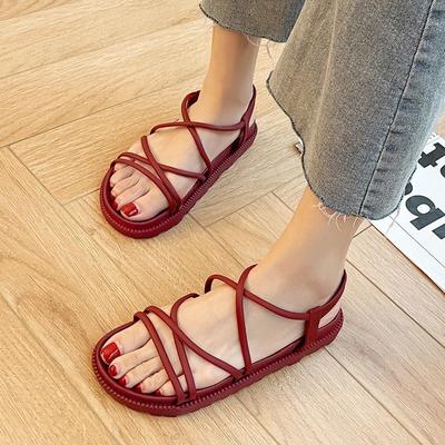 Orthopédique Nouvelle Sandale Femme Été 2025 Plage Sans Talon Confortable Plate Femme Romaine Espadrilles Sandales Noir Rose Rouge Sexy