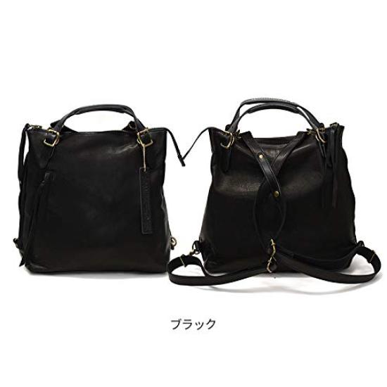 Lesdesign Pferde-Tragetasche Rucksack, Mittel, LMSB-0032, 3-Wege, Lederrucksack, Für Damen und Herren, Hergestellt in Japan, Schwarz