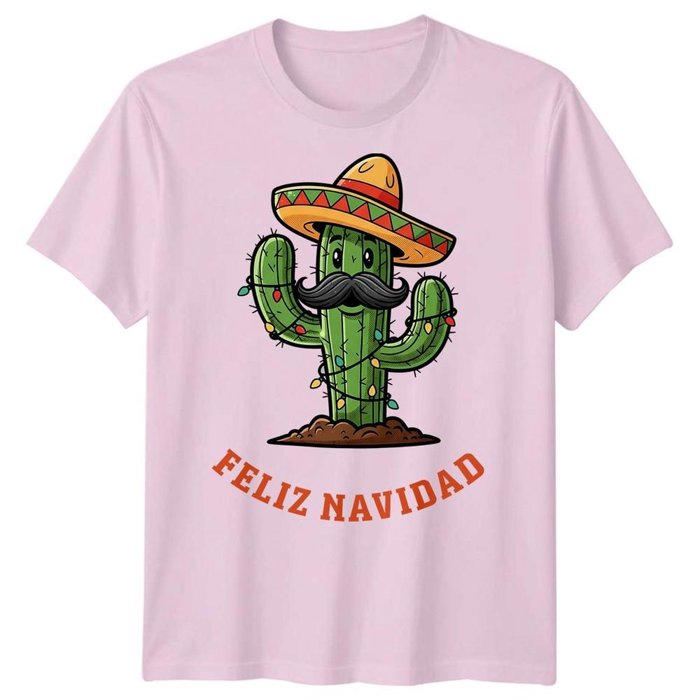 Cactus Feliz Navidad Christmas Holidays Unisexs TShirt Festive Sombrero Tee