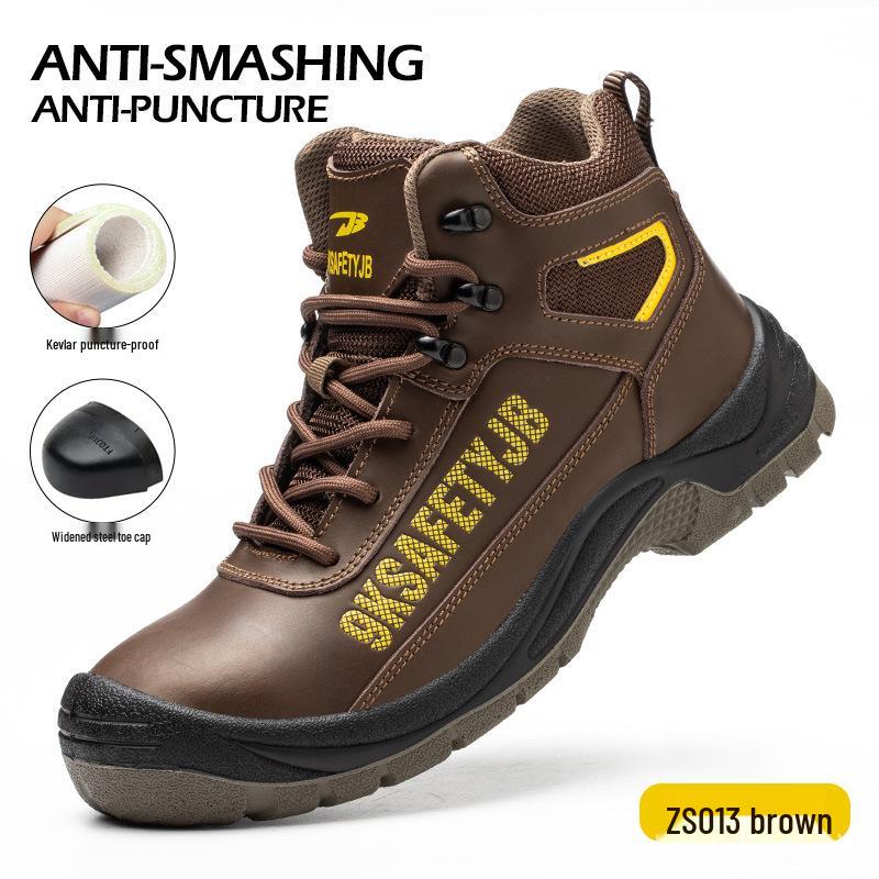 Men's Waterproof, Impact & Puncture-resistant High-top Steel-toe Work Boots; Durable and Comfortable Safety Footwear.