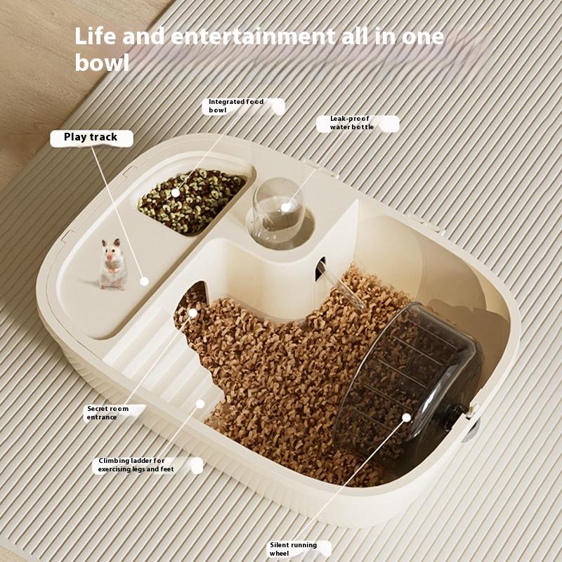 Πολυτελές Χάμστερ Μεγάλης Χωρητικότητας Χρυσό Χάμστερ Κλουβί Κατοικία Βίλα Μεγάλο 2-Επιπέδων Πλατφόρμα Κλουβί Κρυψώνα Μικρό Κατοικίδιο Προμήθειες