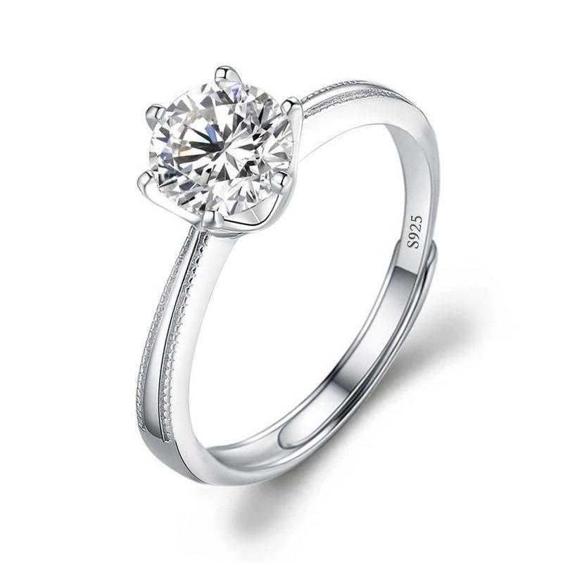 Imitation Diamond Ring For Women Girls Adjustable Opening Finger Ring Senior Exquisite Jewelry Wedding Bride Accessories