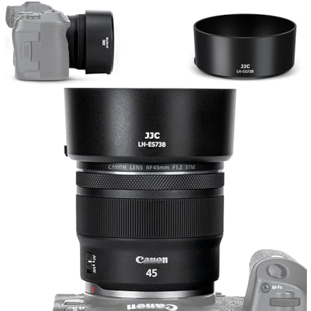 JJC ES-73B Reversible Lens Hood for Canon RF 45mm F1.2 STM Lenses, Compatible with Canon ES-73B, ...