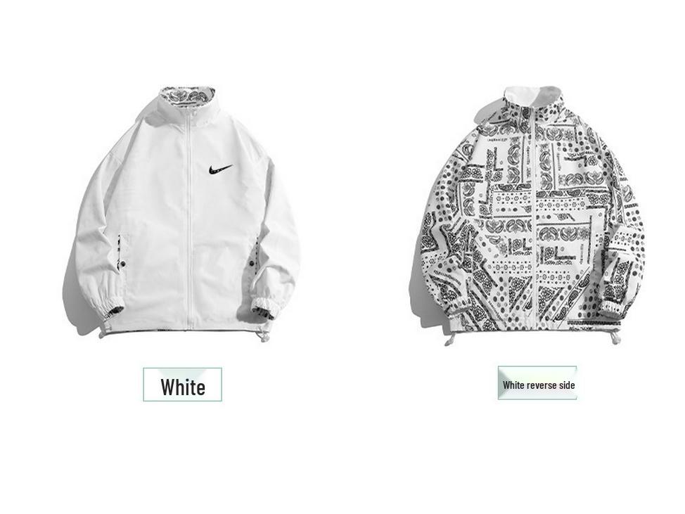 Men's 2024 Spring/Autumn Reversible Stand Collar Sports Jacket - Trendy Casual Windbreaker for Students and Couples