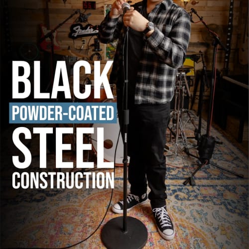 Shure by Gator SH-RBMICSTAND10 Microphone Stand, Straight Type, Vibration-Dampening 10" Round Base