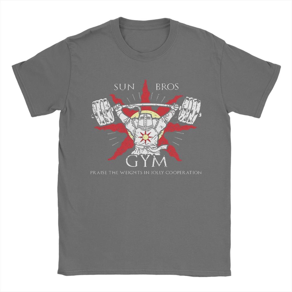 Sun Bros Gym 100 Cotton TShirt For Man Summer Funny TShirts Crew Neck Harajuku Tees Oversized Loose Clothing