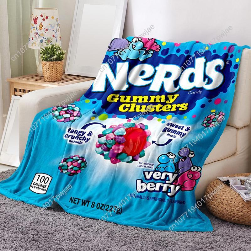 Nerds Gummy Clusters Pattern Blanket, 1 Count Soft Comfortable Warm Throw Blanket, Lightweight Blanket for Home Office Travel Ca 75cmx90cm