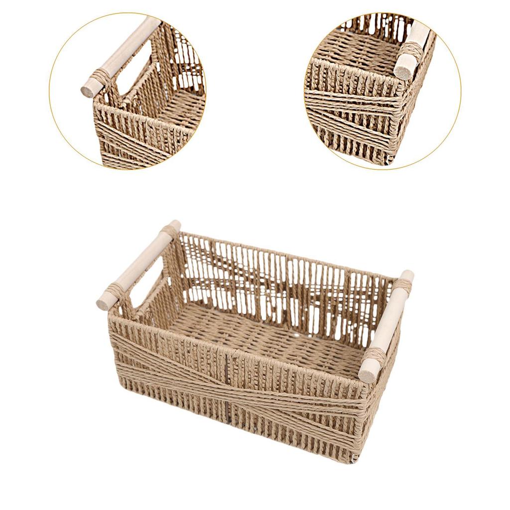 Arbeitsplatten-Aufbewahrungsbehälter für Toilettenpapier mit Holzgriff, Organizer für Obst und Kosmetika