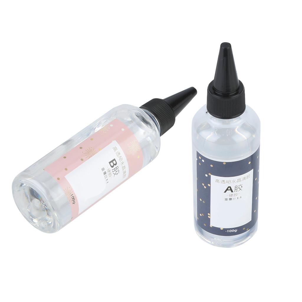 High Transparent Crystal Glue AB Drop Glue Handcraft Epoxy Resin(200g 7.1oz 1:1)