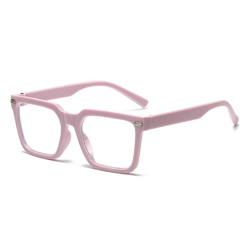 L09 Square Rice Nail Fashion Frame, Trendy Fashion Anti-Blue Glasses, Thin Plain Flat Mirror Frame