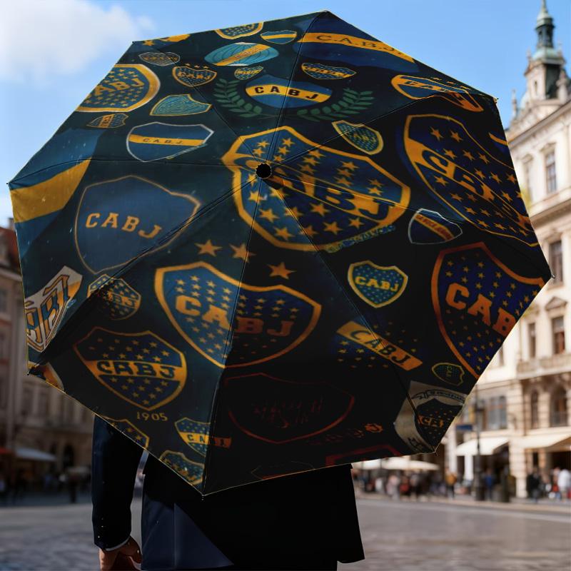1PC Boca Football Club Printed Umbrella Folding Umbrella, Automatic Umbrella 8-Frame for Travel, Camping Fan Gifts Christmas Gifts