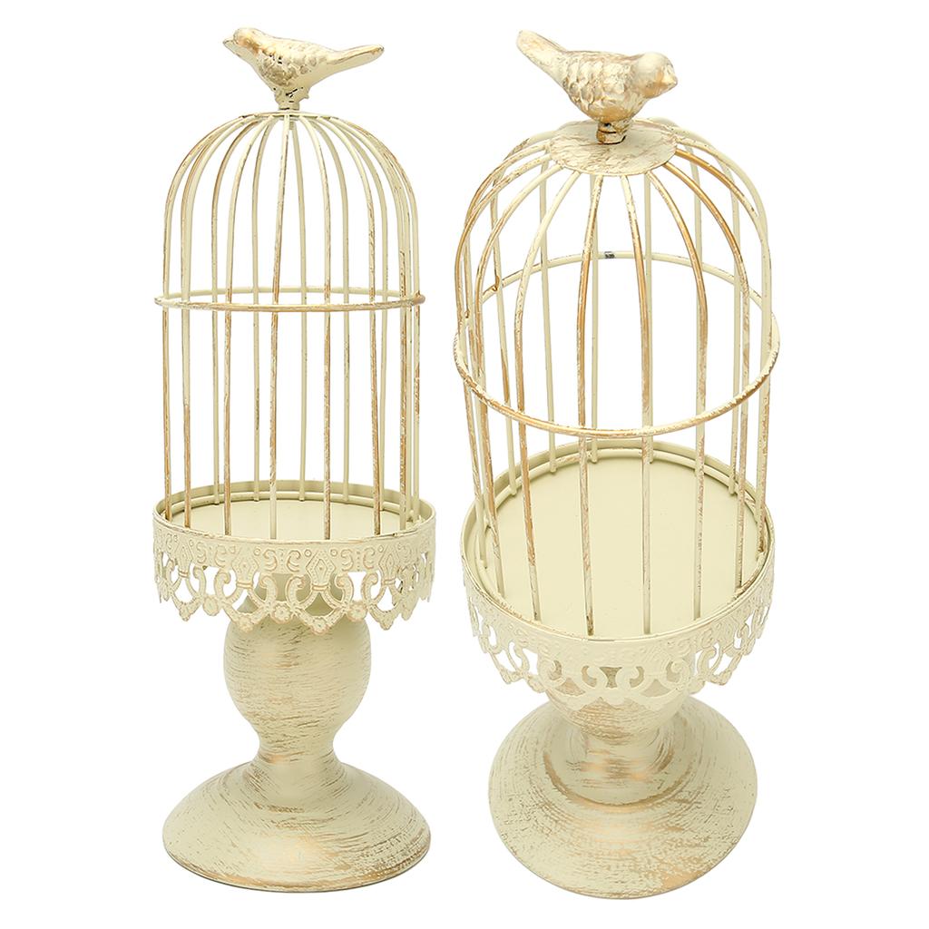 Vogelkäfig Kerzenhalter Dekorative Vogelkäfige Metall Kerzenständer Retro Shabby Kerzenhalter für Zuhause D