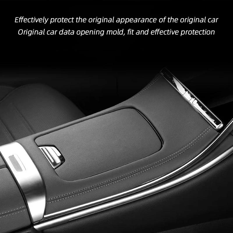 Leather For Mercedes Benz GLC X254 2023 2024 2025 Car Central Gear Shift Storage Panel Rear Air Conditioning Outlet Frame Cover