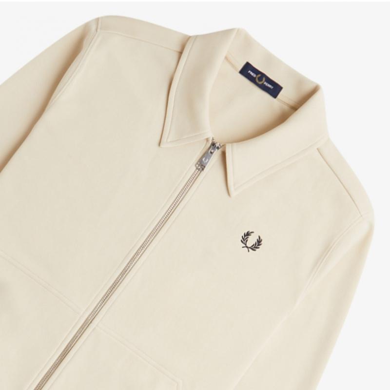 Fred Perry [sharp] Slub Jersey Zip Through Pullover   Oatmeal Afpm2417858 691