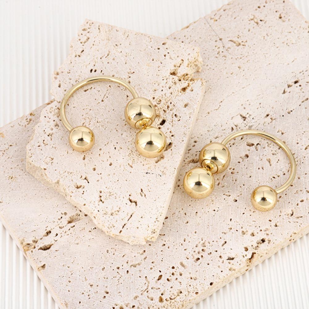 Geometric Round Bead Earrings Irregular Ear Ornaments Fashion Front Back Earrings  Handmade Jewelry