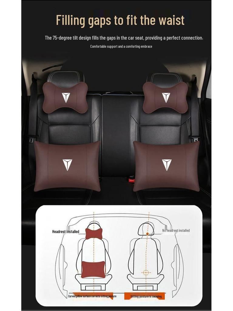 Changan Shenlan SL03 Auto-Kopfstütze, Nackenkissen, Rückenlehne und Lendenstützkissen Set