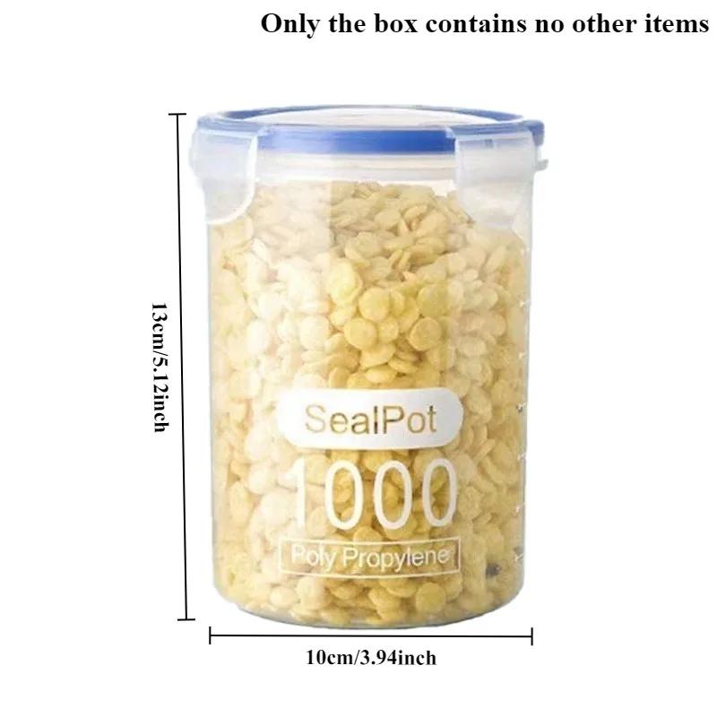 Sealed Kitchen Food Storage Canisters Transparent Large Capacity Grain Fresh Preservation Box Moisture-proof Storage Boxseal Pot