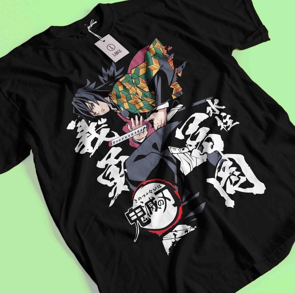 Demon Slayer Shirt Tomioka Giyu Tshirt Tanjiro T-Shirt Muzan Doma Kokushibo Tee