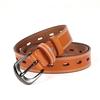 Hollow Leather Leather Belt Fashion Lady British Fine Smooth Buckling Leather Belt Jeans Cinturon Mujer Cowskin Designer Belt