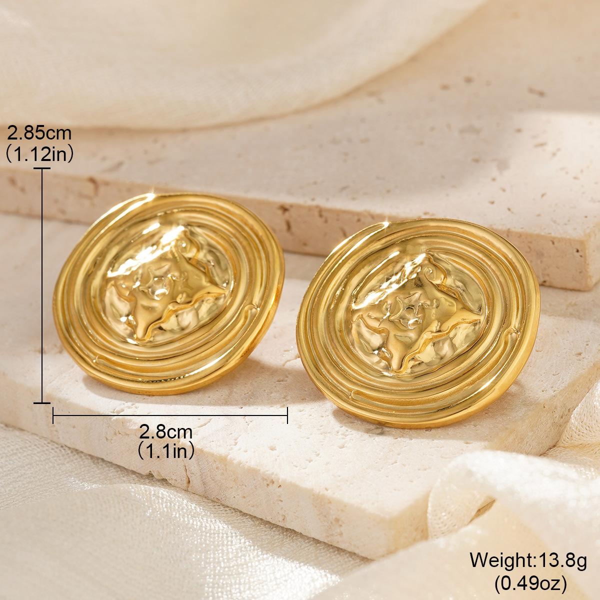 Европейские и американские модные плиссированные гладкие квадратные серьги из нержавеющей стали легкая роскошь универсальные трендовые незатухающие золотые серьги-гвоздики