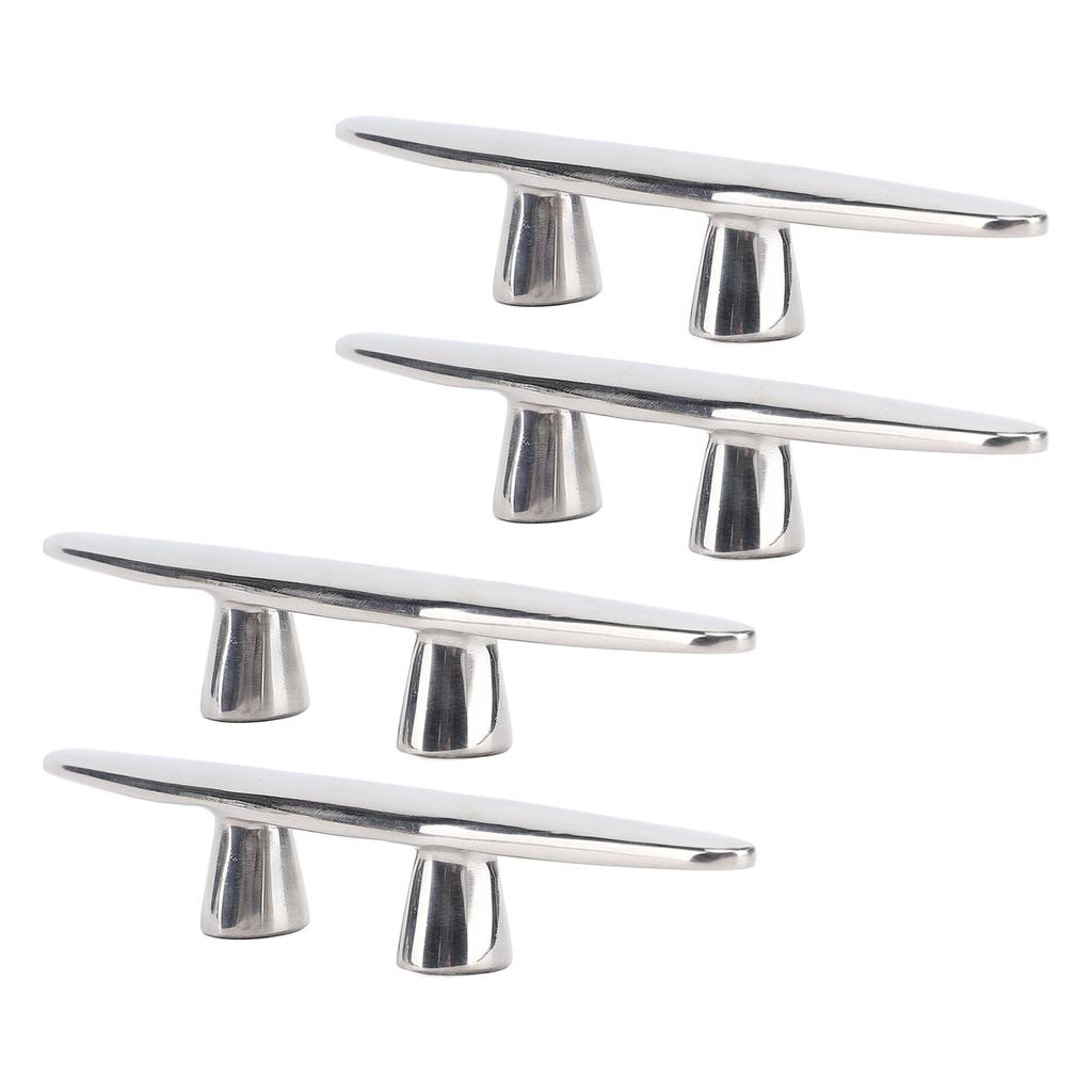 4PCS 6in Open Base Boat Cleat 316 Stainless Steel Polished Dock Cleats Tie Down for Yacht Cargo Ship Speedboat