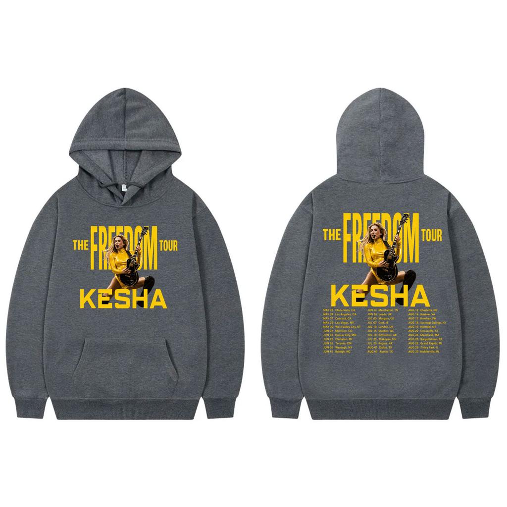 Kesha The Freedom Tour 2026 Graphic Hoodies High Quality Fashion Long Sleeve Sweatshirts Unisex Casual Oversized Pullovers