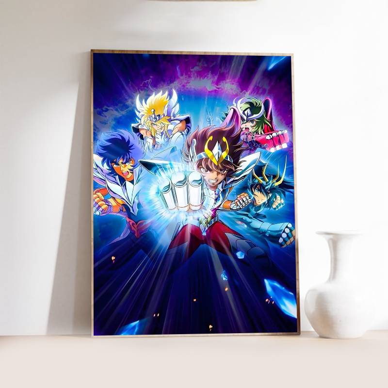 

1PC Classic anime S-Saint S-seiya Poster Self-adhesive Art Waterproof Paper Sticker Coffee House Bar Room Wall Decor 21X30CMNo Framed