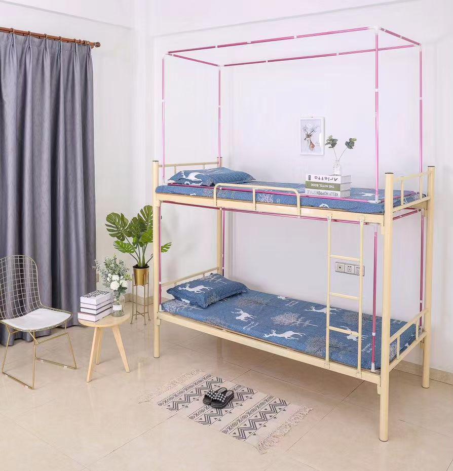 Adjustable Stainless Steel Mosquito Net Frame for Dorms - Telescopic, Reinforced Stand.