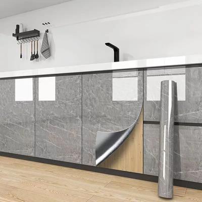 Rotoli di Carta da Parati Autoadesiva per Mobili da Cucina da 80 cm per Pareti, PVC Impermeabile, Adesivi Murali Effetto Marmo, Carta Adesiva Vinilica, Decorazione per la Casa