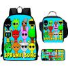 Sprunki Rhythm Box, Game Anime Backpack, Student Schoolbag, Computer Bag