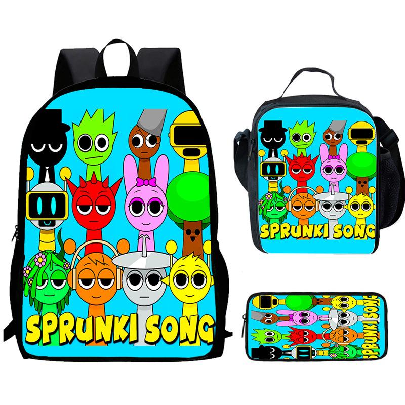 Sprunki Rhythm Box, Game Anime Backpack, Student Schoolbag, Computer Bag