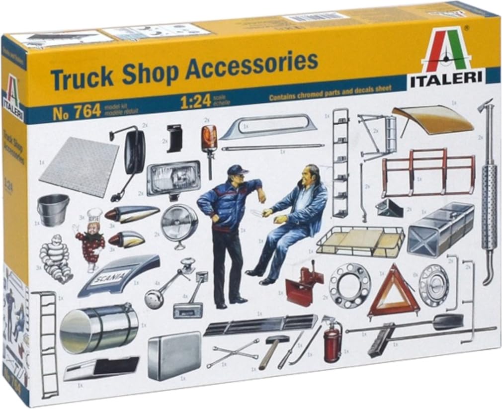 

PLATZ Italeri 1/24 Truck Shop Detail-Up Parts & Figure Set Plastic Model IT764