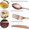 5 Piece Gold Silverware Set Cutlery Set Stainless Steel Cutlery 4-person Serving Easy To Clean, Dishwasher safe Reusable