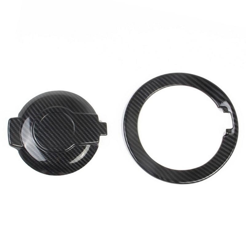 2pcs Carbon Fiber Fuel Tank Cover Trim for Dodge Challenger 2015- Auto Parts