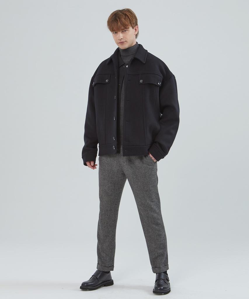 Comspace1980 Wool Blend Blouson Coat_Black