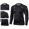 Sport-T-Shirt Kontrastfarbe Schweißabsorbierend Herren Stretch Schnelltrocknend Skinny T-Shirt Pullover für Fitness