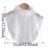 Elegant Detachable Fake Collar Easy To Match Hollow Flower Lace Lapel Half Shirt Victorian Collar White Black