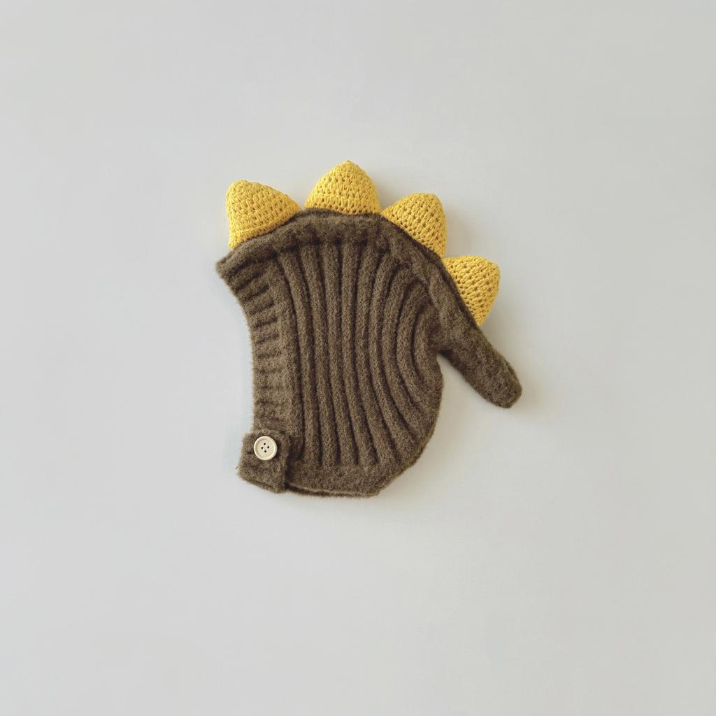 Niedliche Baby Wintermütze Cartoon Dinosaurier Kinder Strickmütze für Mädchen Jungen Mütze Babyhaube Säuglingsmütze Warme Ohren Kleinkindmütze 6-24M