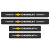 NIM7 4-Piece Carbon Fiber Look Door Sill Protectors for Chevrolet Silverado Impala Malibu Cruze etc Scratch Resistant,Easy Install