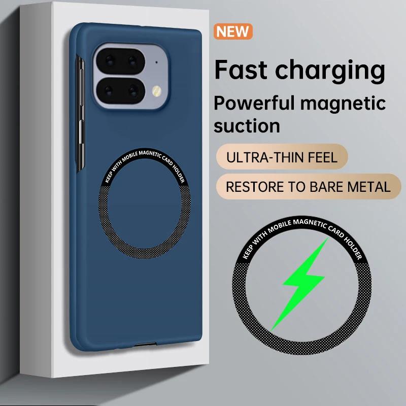 For Magsafe Case for Google Pixel 10 Pro Fold Slim Matte Hard PC Magnetic Cover for Pixel 9Pro Fold 2 Wireless Charging Shell